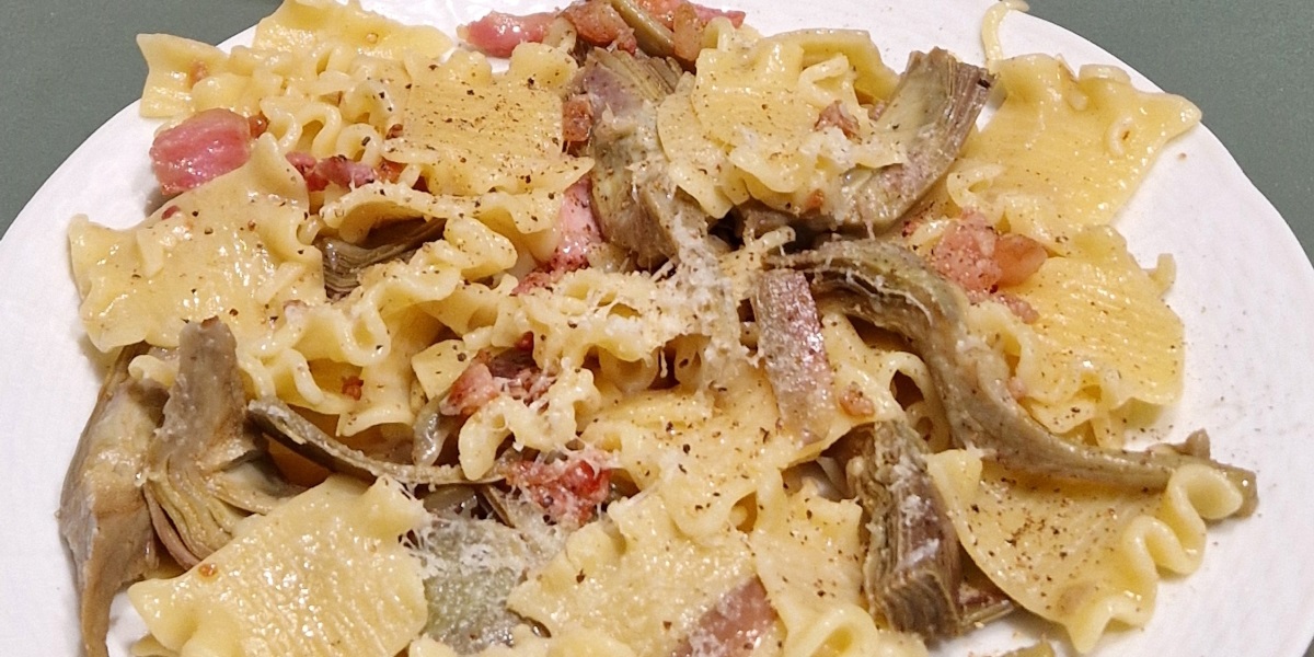 Mafalde Guanciale e Carciofi